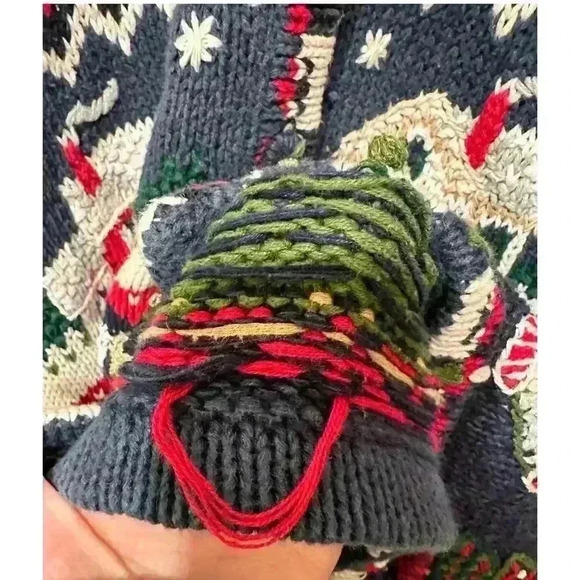 VTG‎ Heirloom Collectible Womens L Christmas Sweater Santa Knit Button Up Ugly - Picture 11 of 12